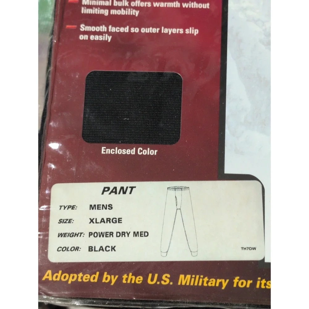 Cabela's E.C.W.C.S. Power Dry Medium weight Base Layer Pants for Men Black
